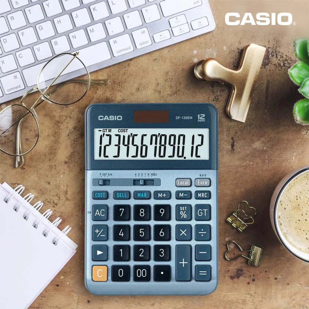 Calculatrice Professionnelle Casio DF-120EM Bleue pour Comptabilité - 9