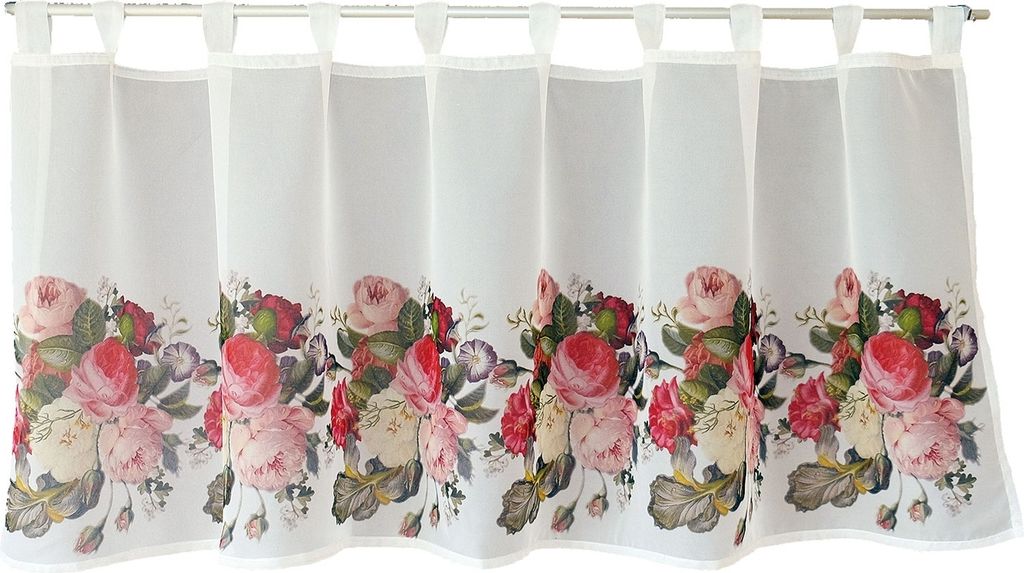 Gardine mit Druckmotiv Rosen 60 x 150 cm Bistrogardine