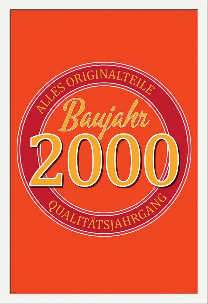 Poster Compleanno 2000 Parti Originali con Cornice Shinsuke Maxi MDF