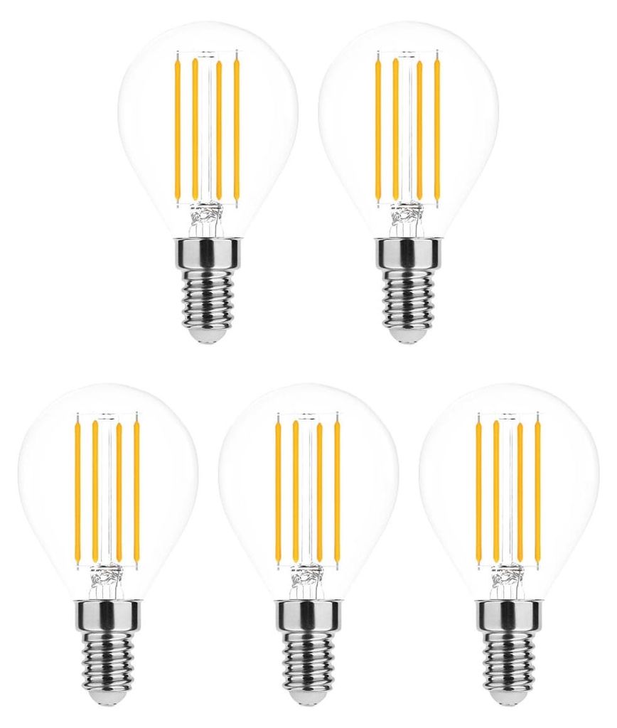 Modee E14 LED Filamentlampe P45 4W 470lm 4000K Neutralweiß 5 Stück
