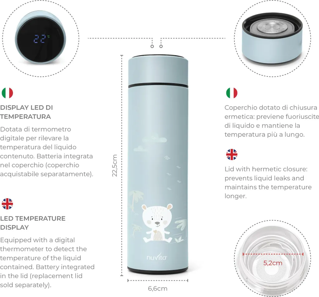 Bouteille isotherme 500 ml vert sauge gourde réutilisable pour le bureau