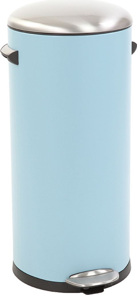 EKO - Belle Deluxe Treteimer 30 Liter - Steel Plastic - Hell Blau, sandcoated