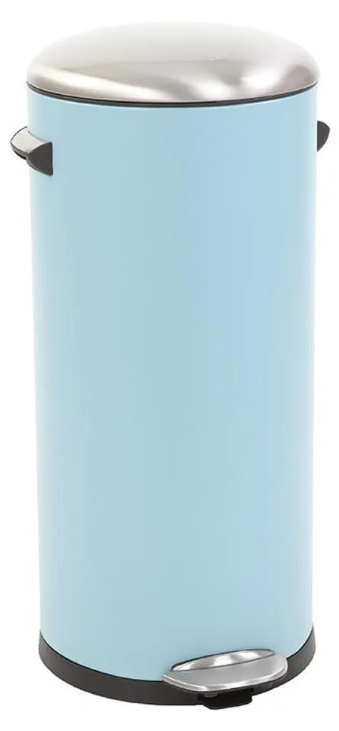 Poubelle 30L pour cuisine familiale EKO bleu sablé en acier de luxe