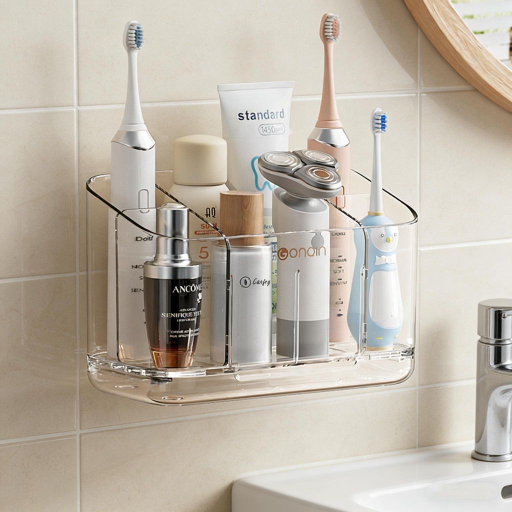 Zahnbürsten Organizer Familie Multifunktional Transparent Zahnbürstenhalter, Abnehmbar Badezimmer Zahnbürstenständer Zahnbürste Aufbewahrung f...