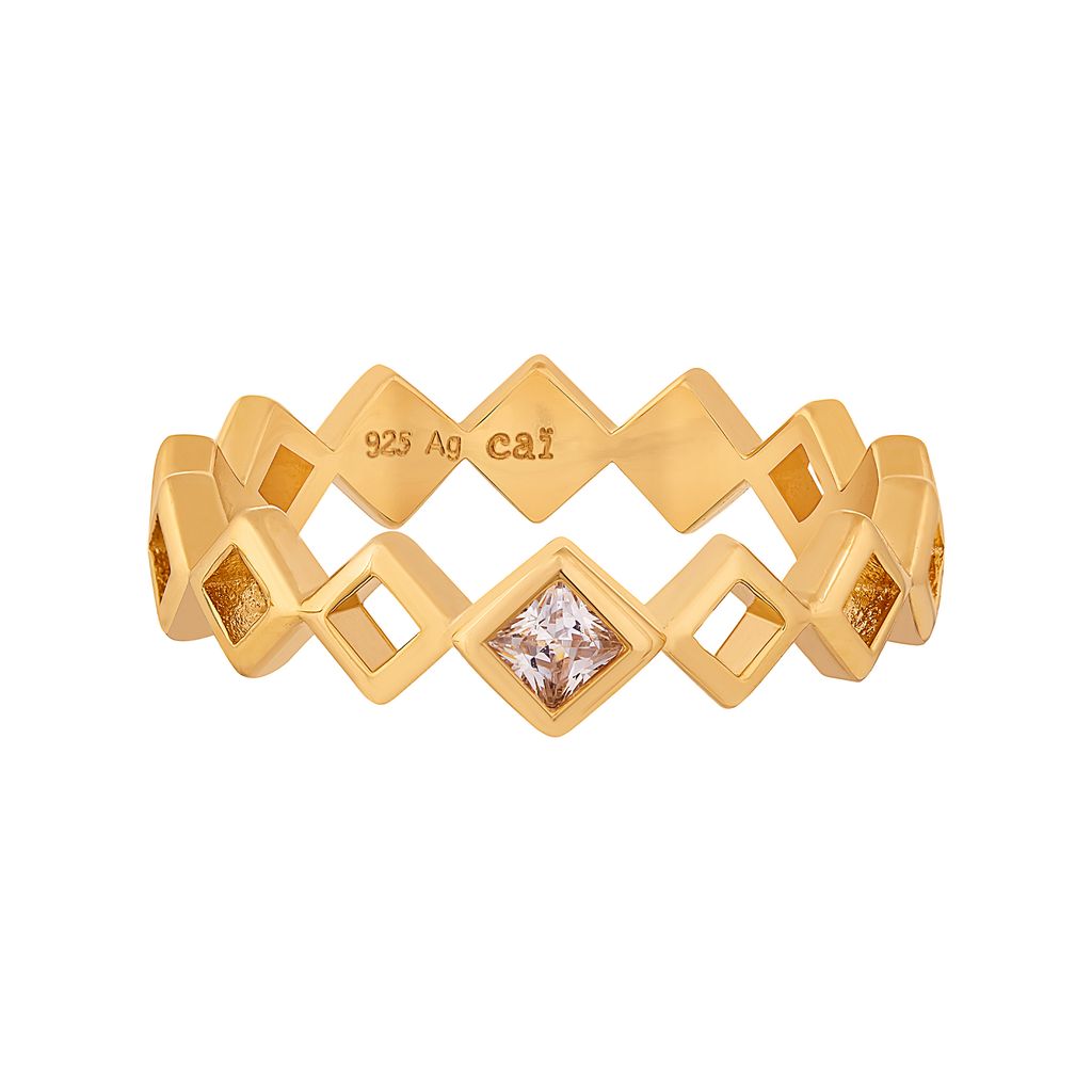 cai Ring 925/- Sterling Silber gelb 054 (17,2) Zirkonia 360272485-1