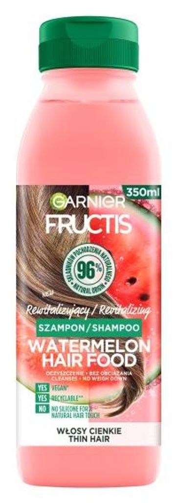 Garnier Fructis Watermelon Hair Food Revitalisierendes Shampoo für feines Haar, 350ml
