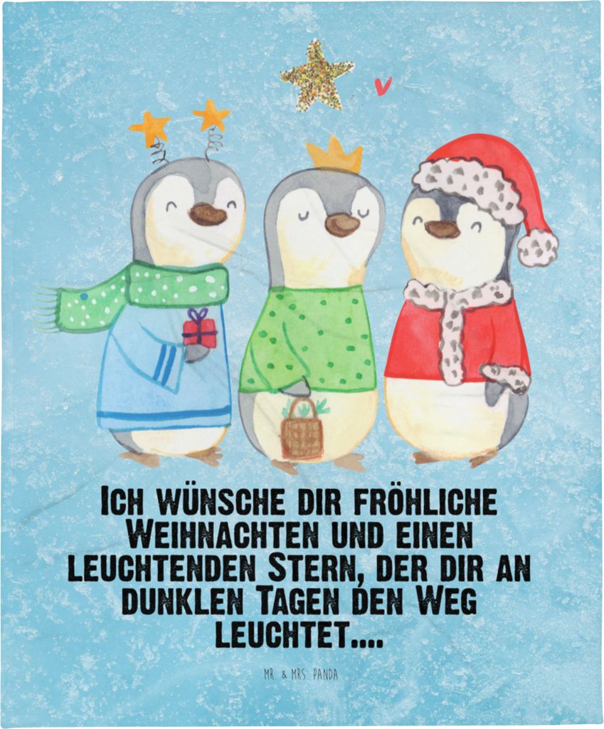 Mr. & Mrs. Panda Sofaüberwurf Winterzeit Heilige drei Könige - Eisblau - Geschenk, Nikolaus, Weihnachten, Kuscheldecke, Weihnachtstage, Plaid, We...