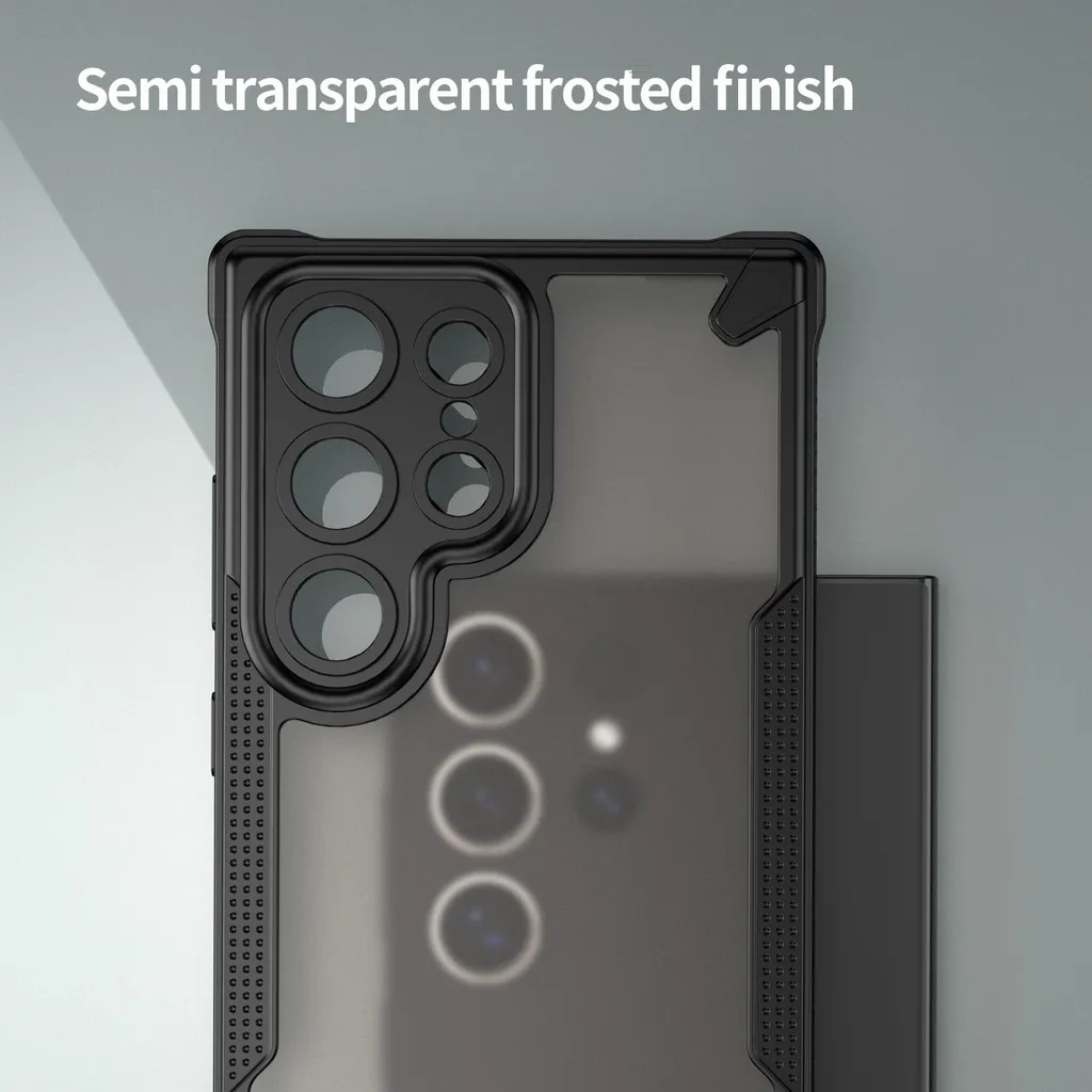 Cover Samsung S24 Ultra Phonesta Nero Semi-Trasparente Armor Antiurto - 5