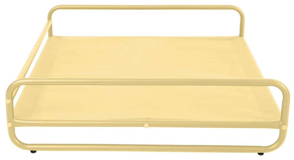 Structure chaise longue de jardin Mixi avec repose-pieds motif jaune