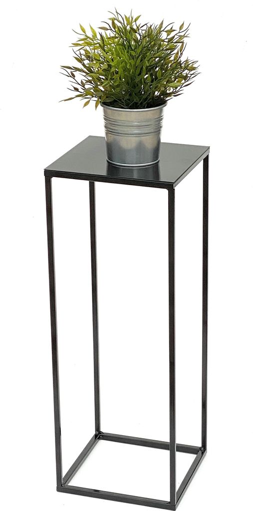 DanDiBo Blumenhocker Metall Schwarz Eckig 62,5 cm Blumenständer Beistelltisch 434 Blumensäule Modern Pflanzenständer Pflanzenhocker