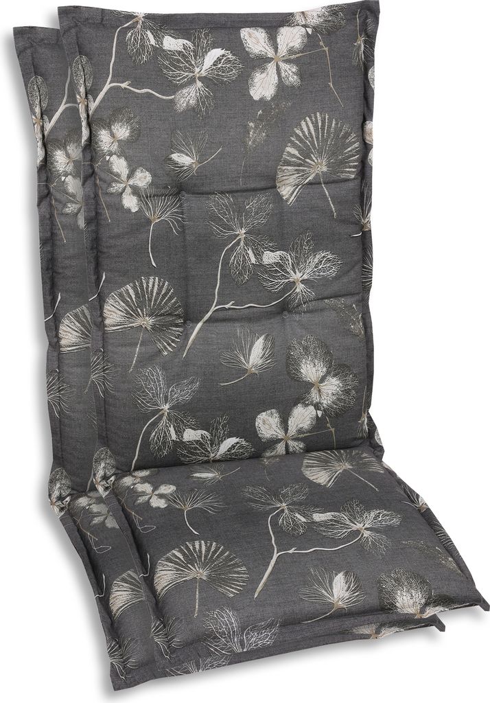 GO-DE Textil, Sesselauflage Hochlehner, 2er Set, Farbe: taupe, Maße ca.: 120 cm x 50 cm x 6 cm, Rückenhöhe: 72