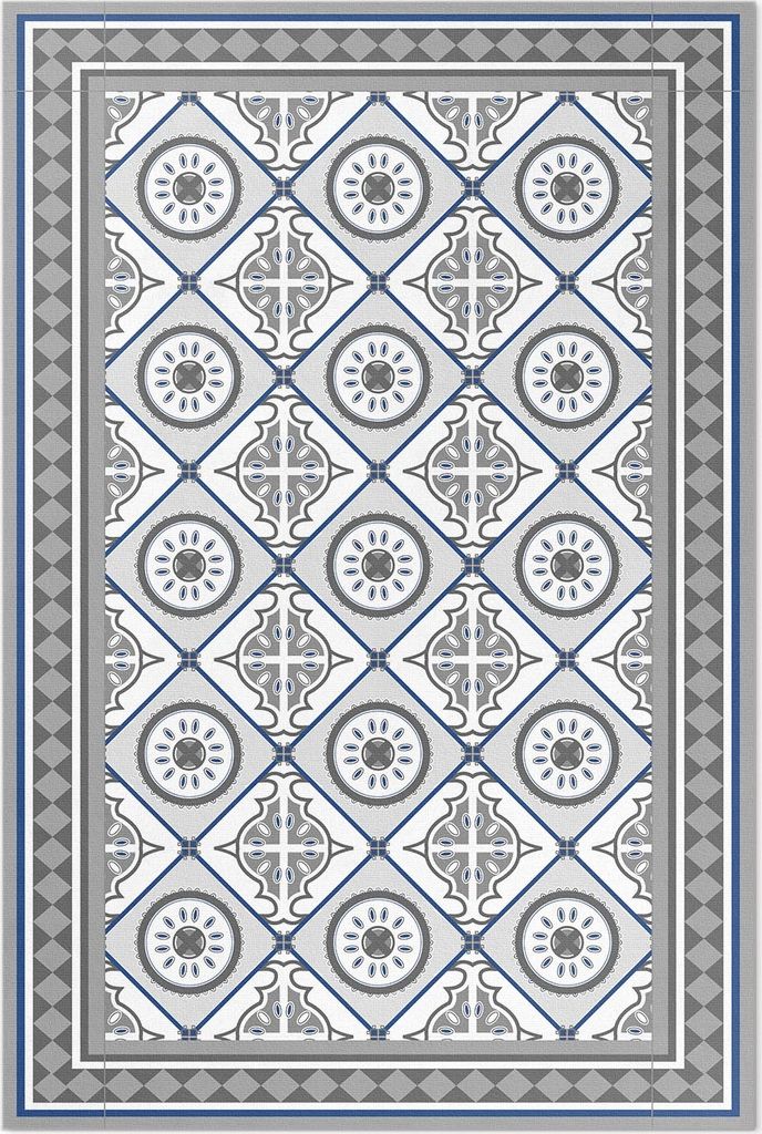 Geometrische Rhomben dekorative Fliesen – Vinyl Fußmatte – 100x150 cm – Rutschfest, Pflegeleicht & Langlebig
