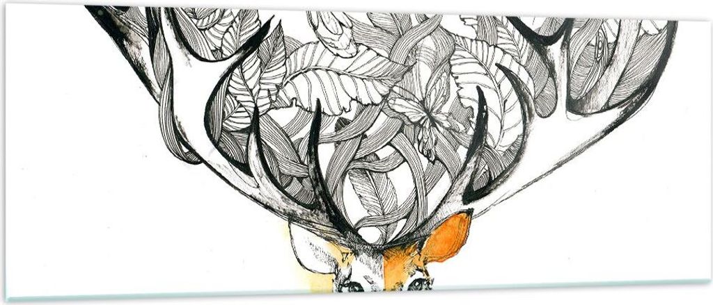 Bilder auf glas - Lieber Wilde Blumen Wald - 140x50cm - Glasbilder - Wandbilder - Kunstdruck - zum Aufhängen bereit - Wanddekoration aus Glas - Gl...