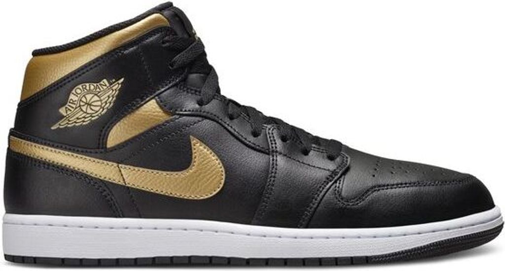 Air Jordan 1 Mid Black Metallic Gold - EU: 45