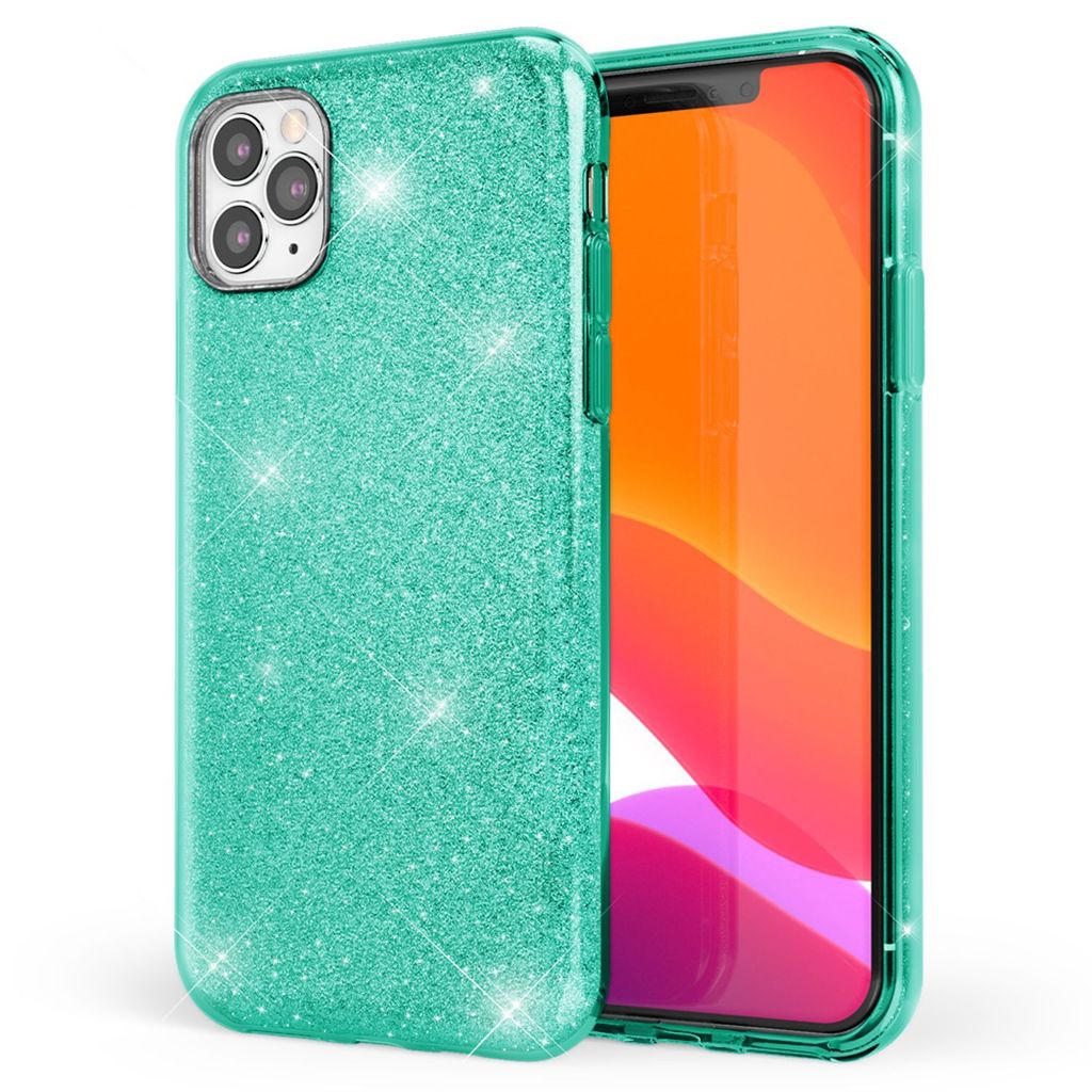 NALIA Glitzer Handyhülle kompatibel mit iPhone 11 Pro, Diamant Glitzer Handyhülle Cover Mint-Grün