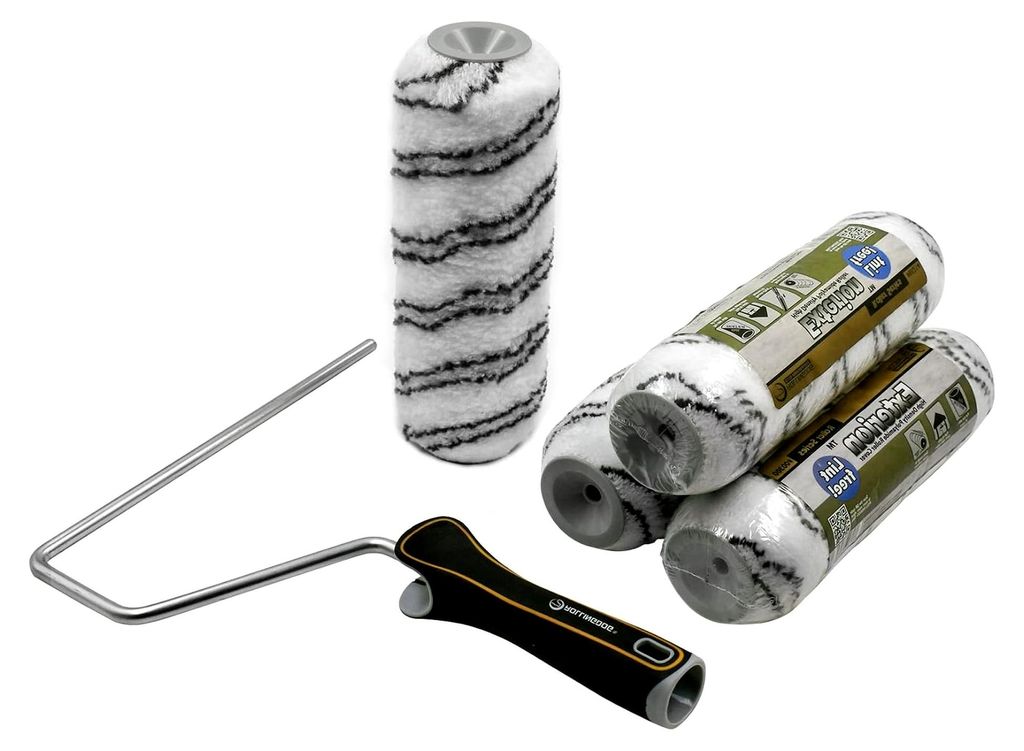 5-teiliges Mauerwerk-Farbroller-Set mit 4 Stück 18 mm langen Farbrollerabdeckungen für das Streichen rauer Wände und Decken