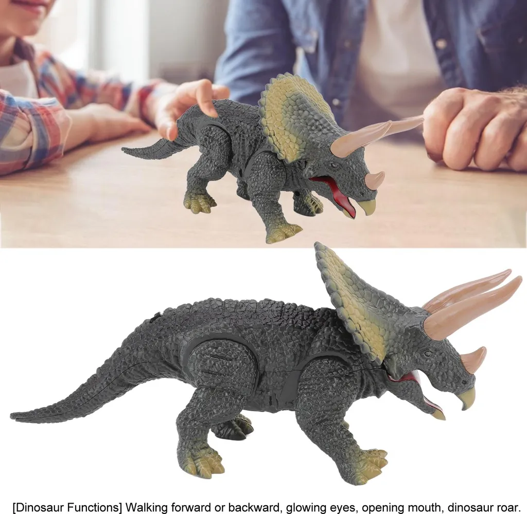 Dinosaure Télécommandé Anti-Choc Tricératops Marcheur Robuste Enfant