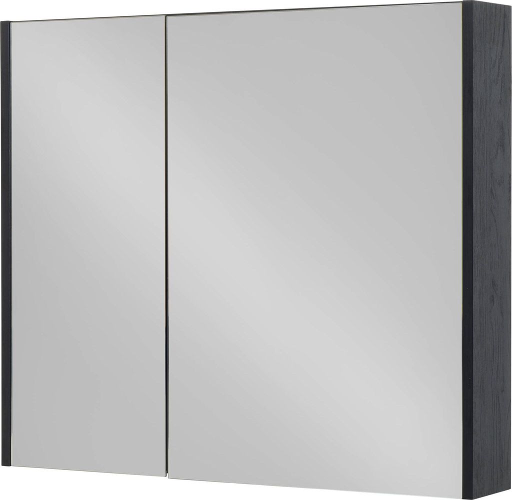 Saqu Salto Spiegelschrank 80x14x70cm Eiche Schwarz