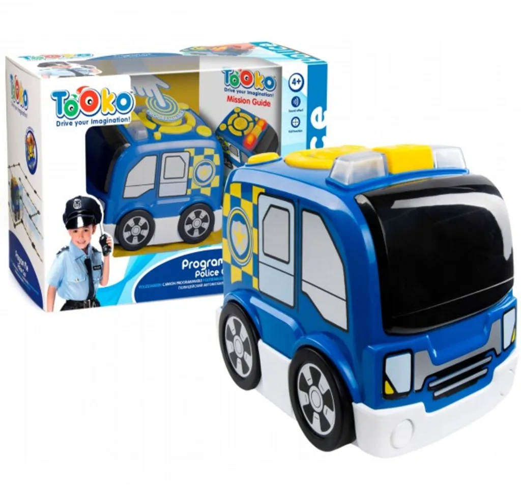 Voiture de police Press N Go bleue jouet mécanique friction enfant - 2