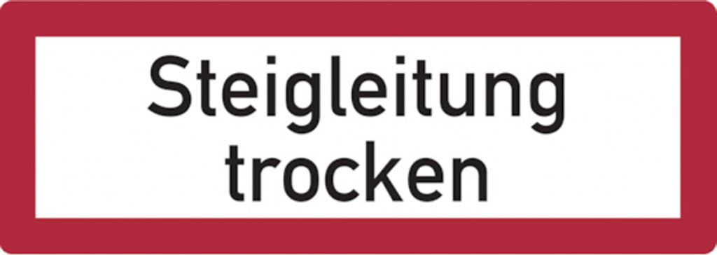 Dreifke Aufkleber Feuerwehrschild, Steigleitung trocken - DIN 4066 | 297x105...