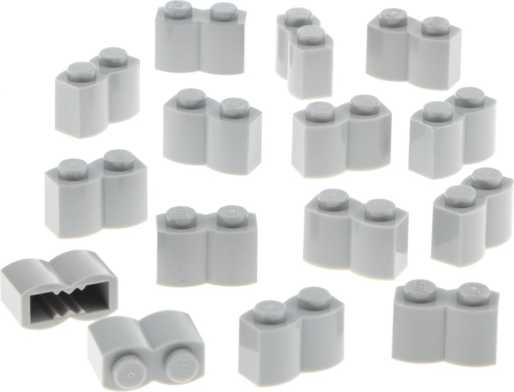 15x Lego Bau Stein modifiziert 1x2x1 neu-hell grau Palisade Holz Profil 30136