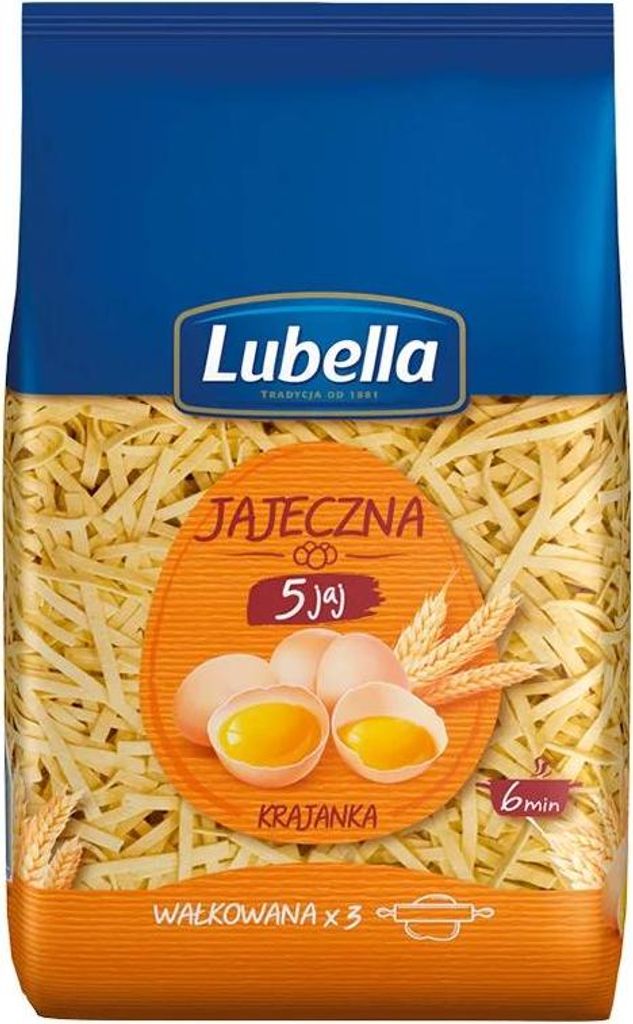 Lubella Jajeczna 5 jaj Krajanka 5 Eier Nudeln 400g