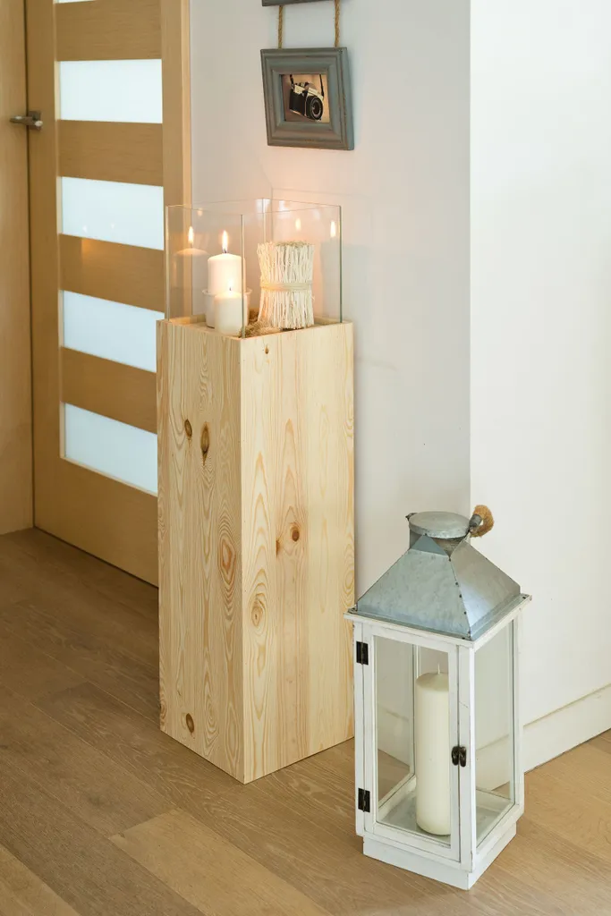 Lanterne décorative de salon, grand candélabre en bois pour votre balcon