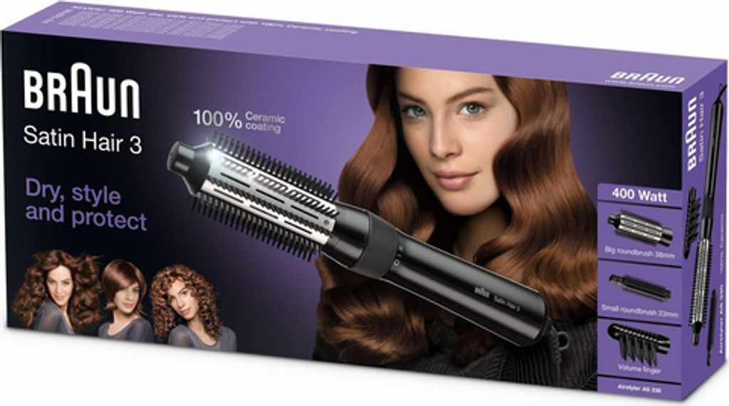 Braun AS330 Satin Hair 3 Teplovzdušná kefa Veľká kefa Malá Obrázok produktu 19