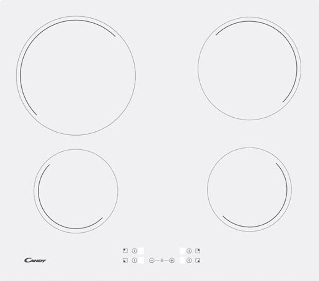 Candy CH64CCW Vetroceramica bianca da incasso 4 zone Immagine del prodotto 