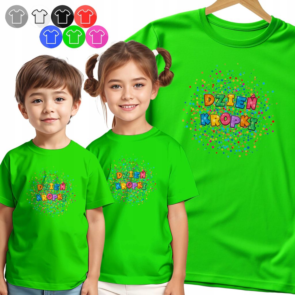 Kinder-T-Shirt - Tagsüber Polka Dots Bunte Motive - 146 L