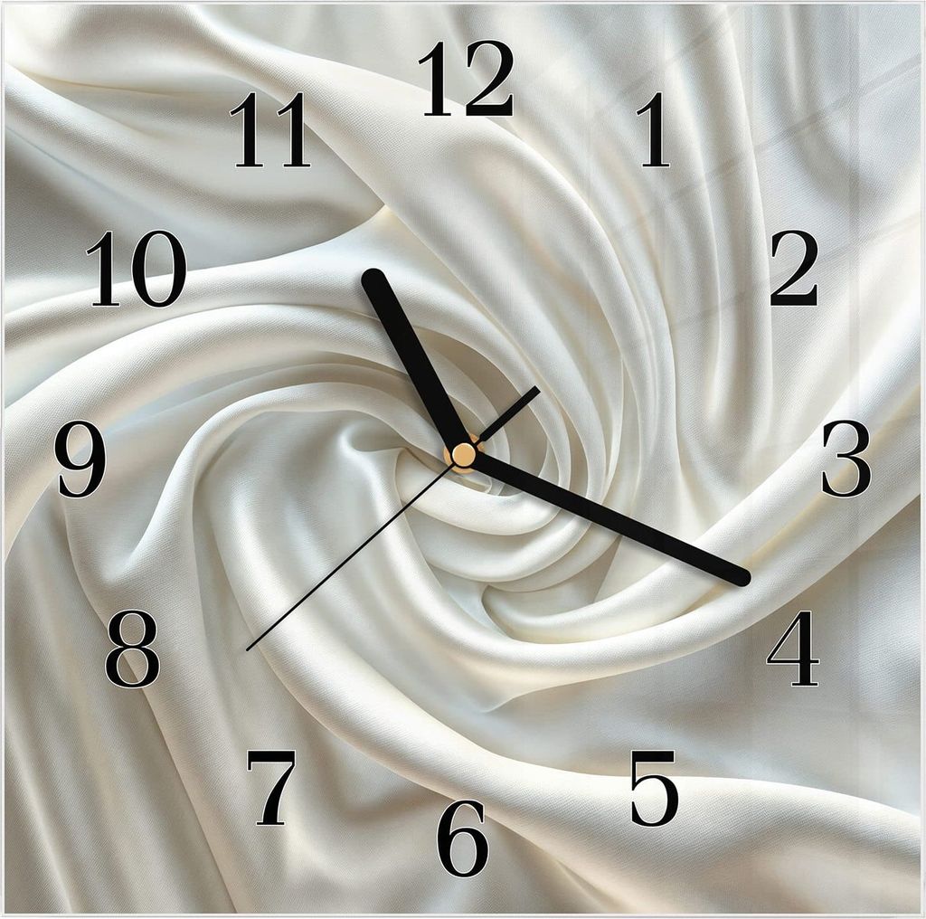 Wanduhr aus Glas mit Motiv Seidene Textur- 30 x 30 cm - inkl. Aufhängesystem