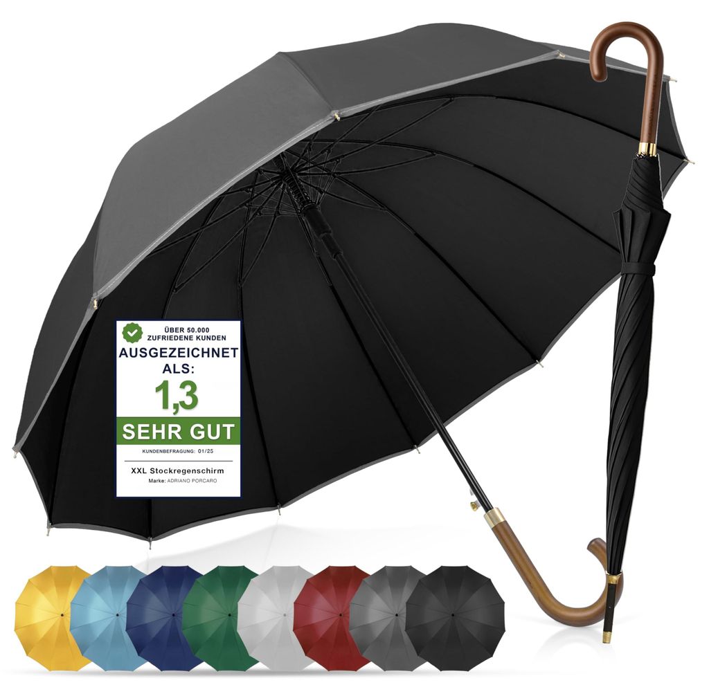 Stormbestendige paraplu, diameter 120 cm, met automatische Productafbeelding 