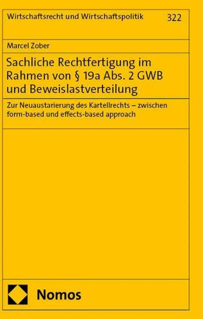 Livre Article 19a GWB et charge de la preuve en droit allemand concurrence