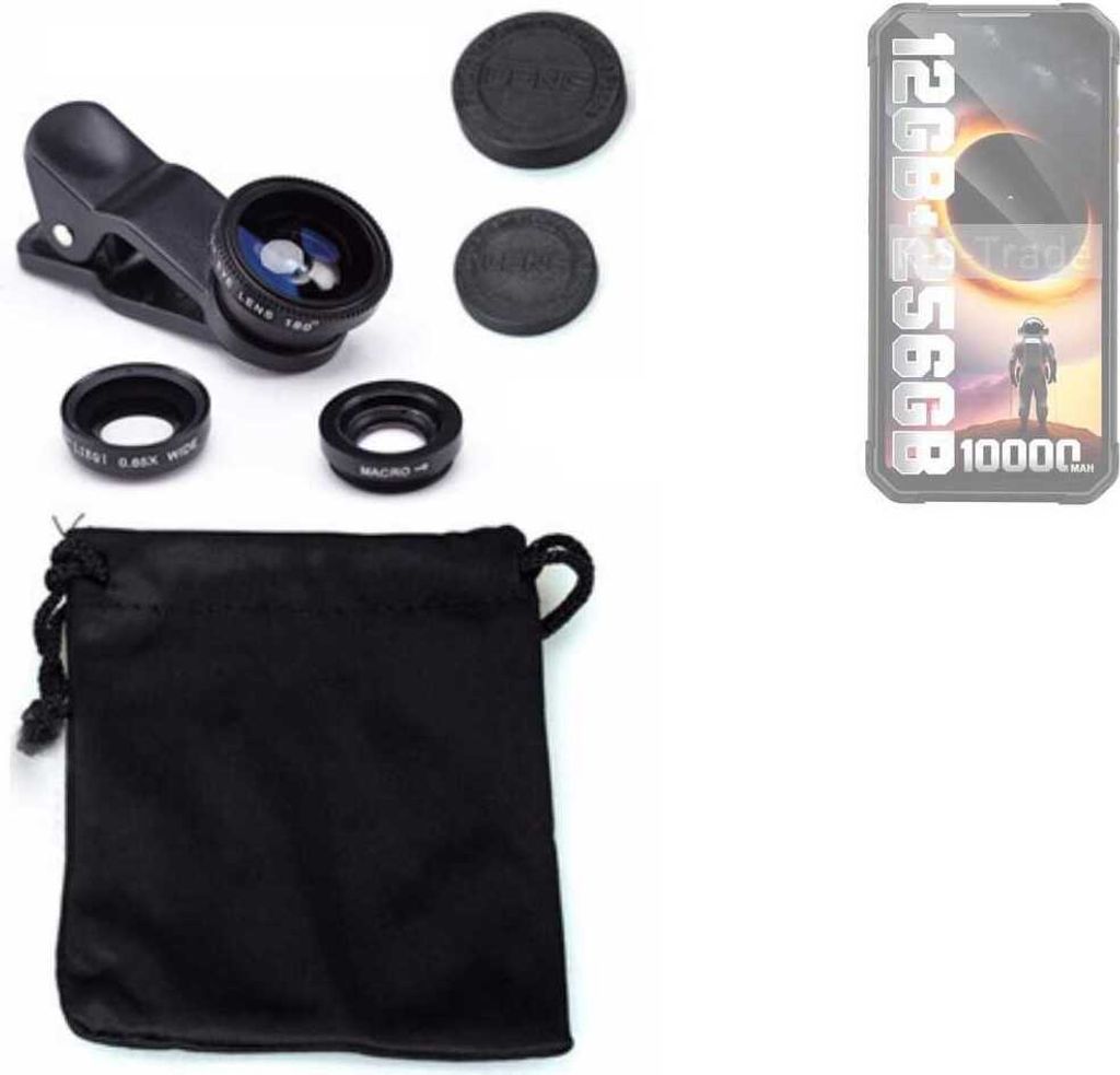 K-S-Trade Smartphone Kamera Linsen Set Kompatibel mit iiiF150 B2 3in1 Clip-On Kamera Adapter Macro Weitwinkel FishEye Fischauge Objektiv Linse