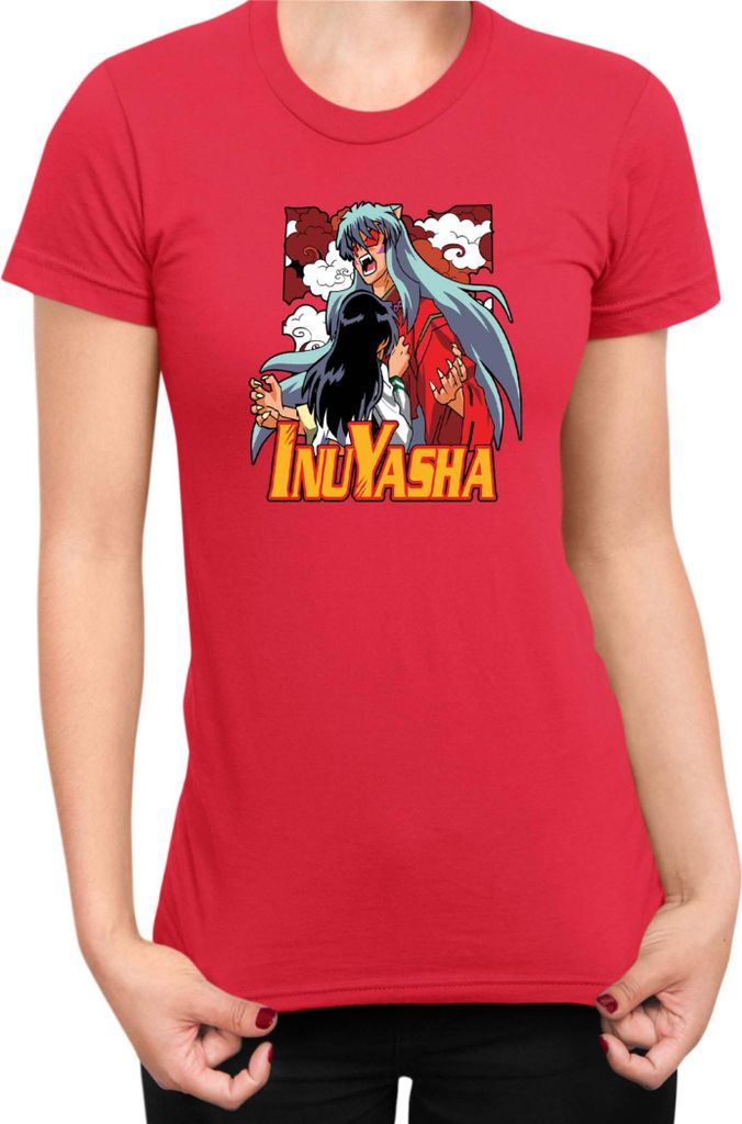 Damen T-Shirt Japan Manga Anime Comics Animation Inuyasha, Lady L / Rot