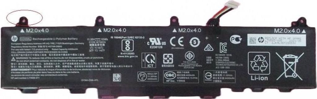 HP 3C Laptop-Akku, 53 Wh, 4,59 Ah, Li-Ion, CC03053XL-PL, CC03XL