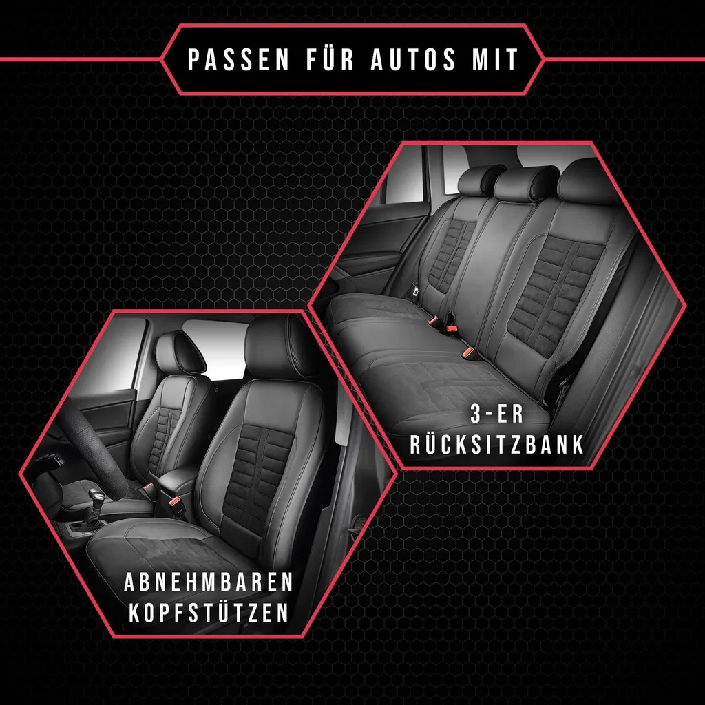 Set Coprisedili Opel Mokka Blu e Nero - Fodere Auto Universali Resistenti - 6