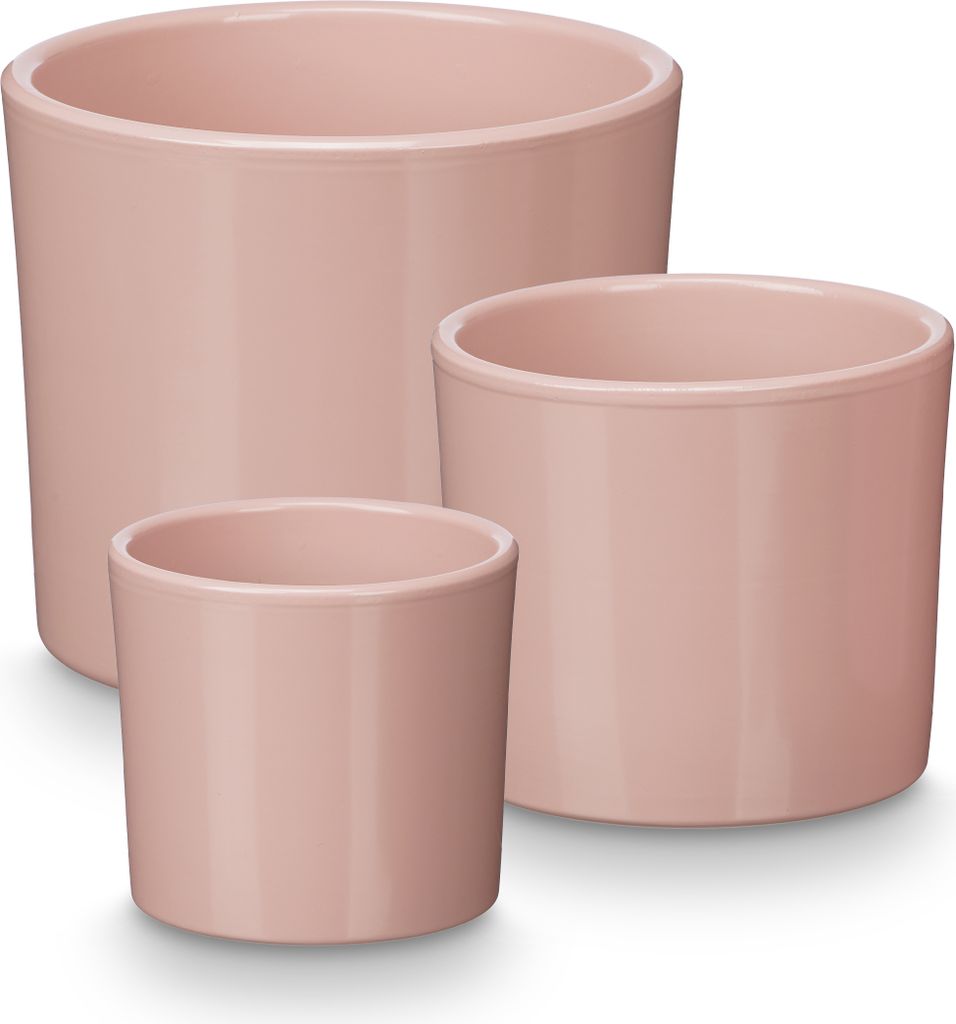 Keramické květináče, 3 kusy, Ø 14, 17, 22 cm, šedé Obrázek produktu 