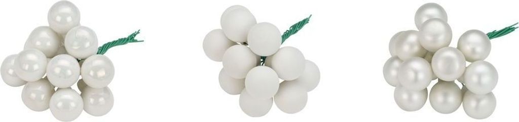 144 Spiegelbeeren I Ø 25 mm I weiß Mix I Glaskugeln - 0,16 € pro Stück
