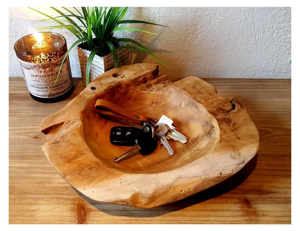 Teakschale aus Wurzelholz ca. Ø 30 cm handgefertigt natur