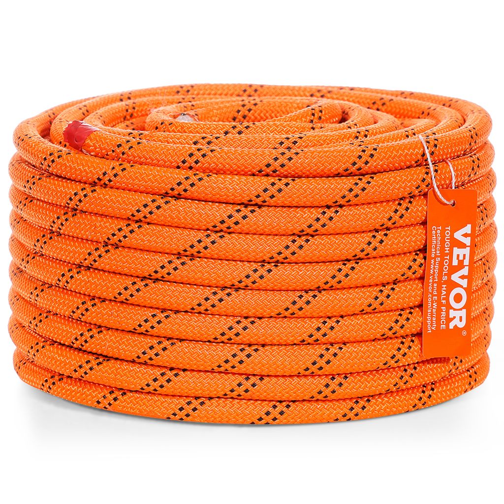 VEVOR doppelt geflochtenes Polyesterseil, 1,27 cm x 36,6 m, 48 Stränge, 3600 kg Bruchfestigkeit, Outdoor-Kletterseil, Baumpflegeseil für Felswand...