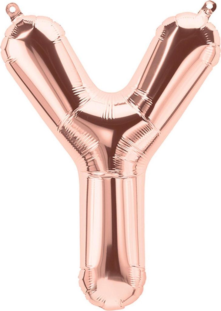 Folienballon Buchstabe Y, rosegold, ca. 40 cm, für Luftbefüllung