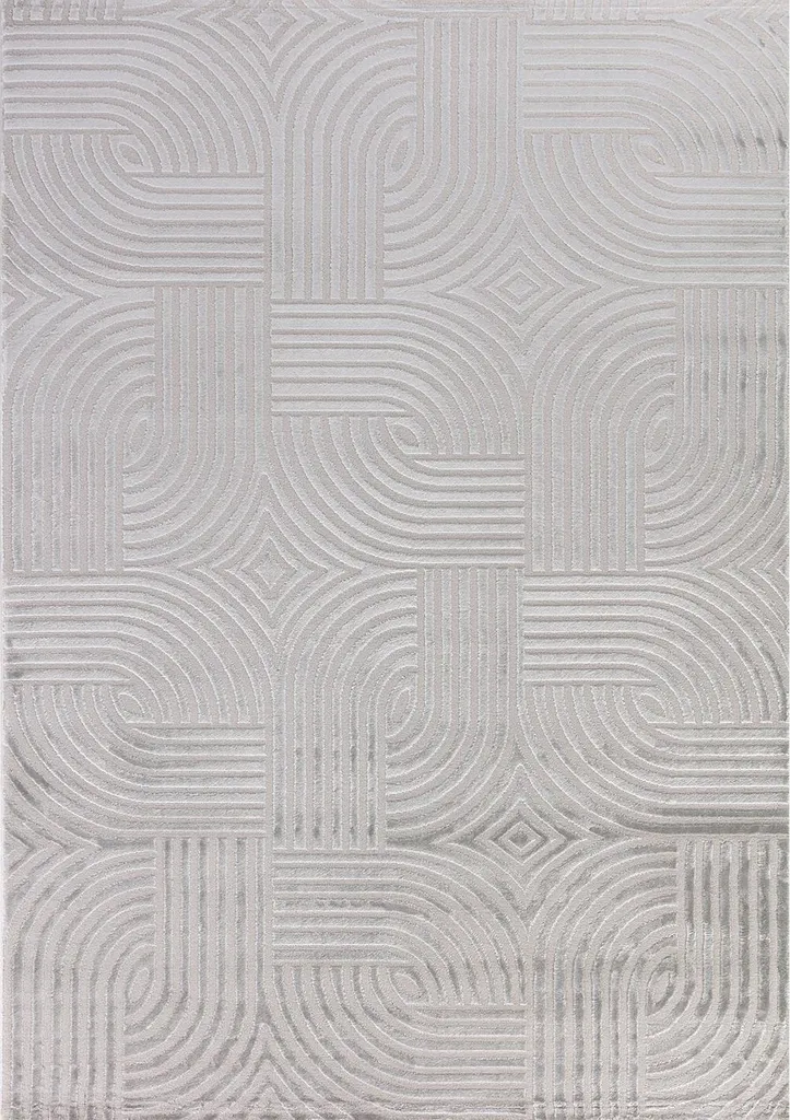 Tapis Poils Ras Sahara Lirix Argent 120x170cm Entretien Facile