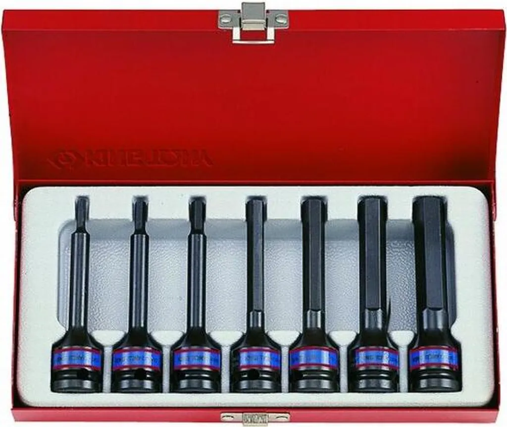 Set di 8 bussole King Tony Hex 1/2" Impact. 4-14M Lungo