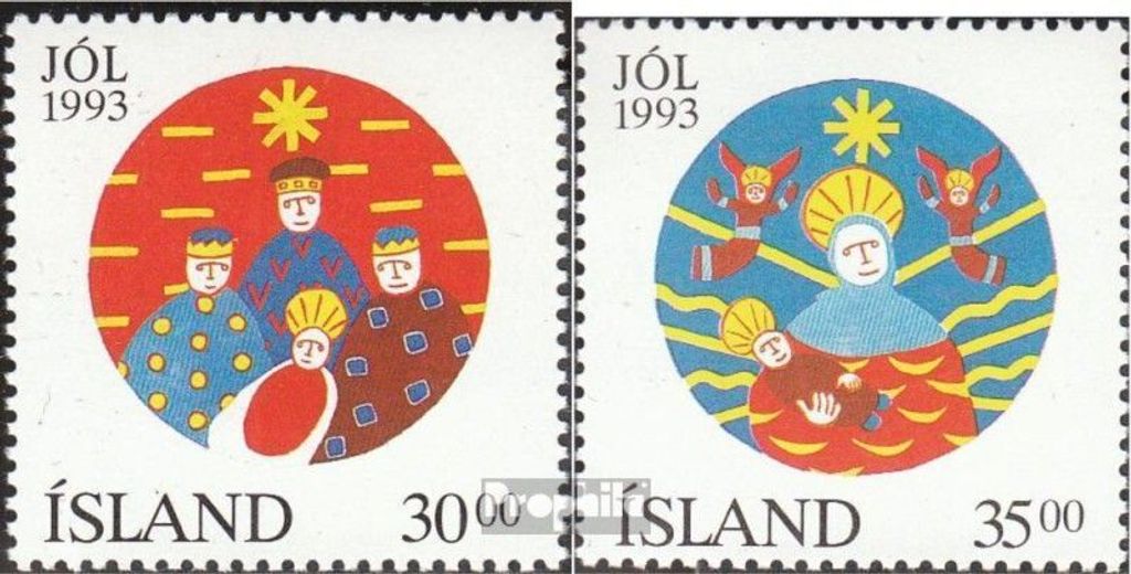 Briefmarken Island 1993 Mi 795-796 (kompl.Ausg.) postfrisch Weihnachten