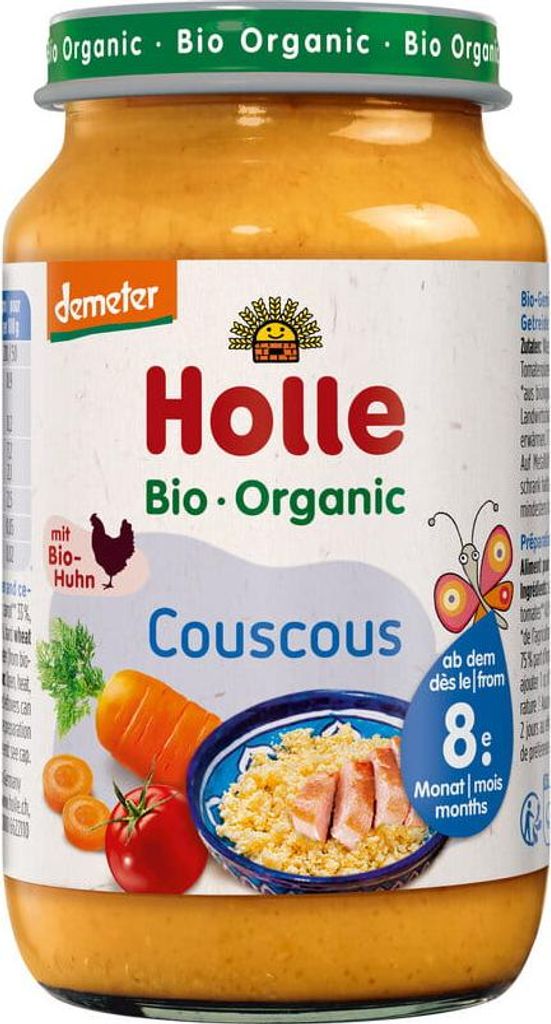 WARZYWA Z KURCZAKIEM I KASZĄ KUSKUS OD 8 MIESIĄCA DEMETER BIO 220 g (SŁOIK) - HOLLE