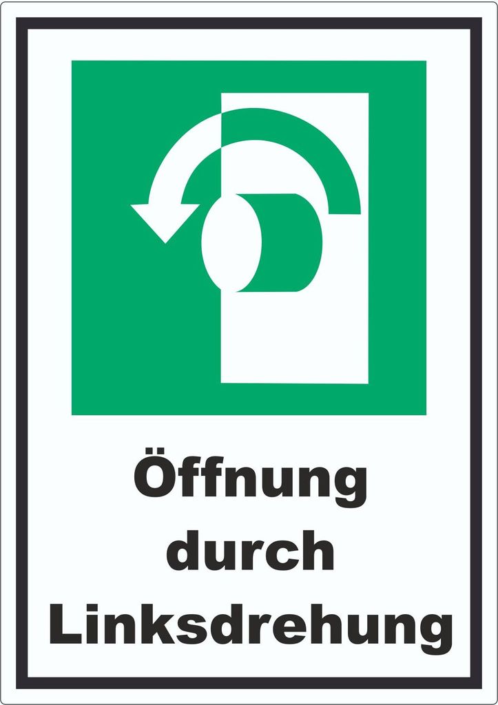 Öffnung durch Linksdrehung Aufkleber A3 (297x420mm)