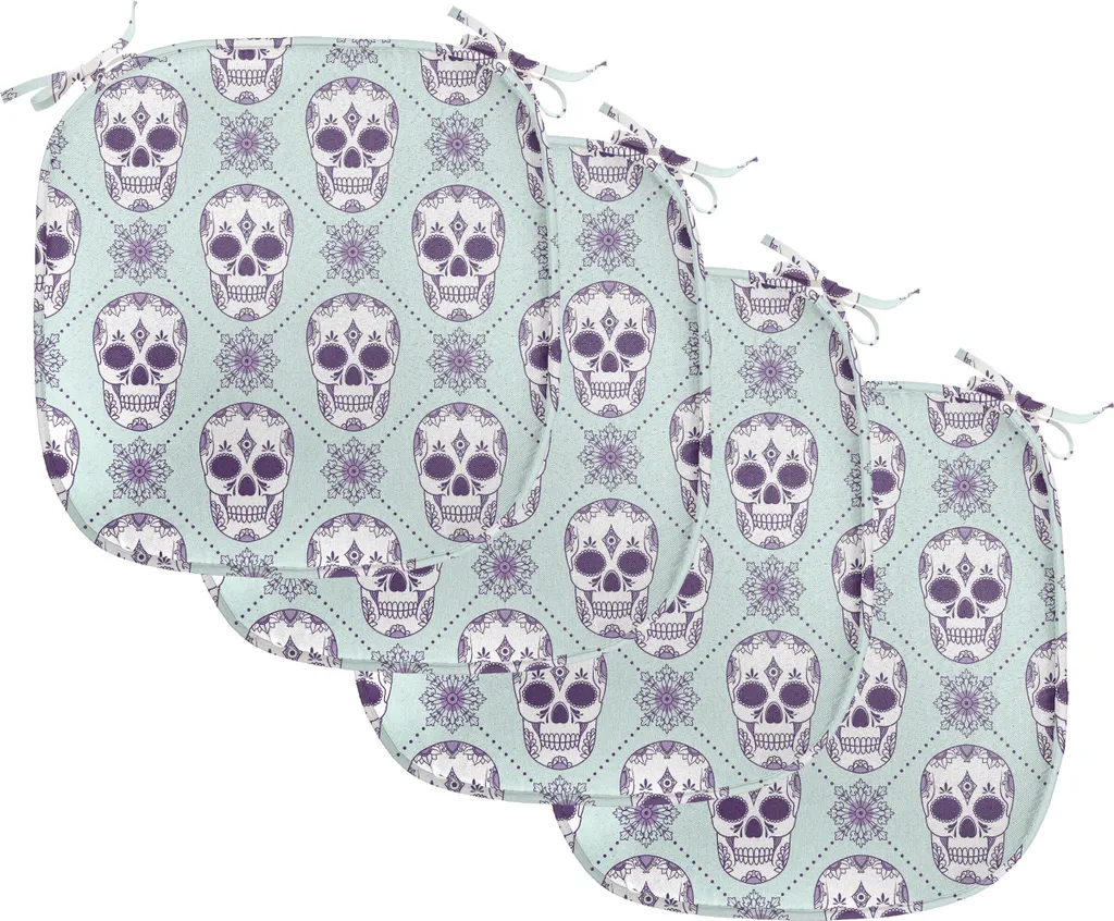 ABAKUHAUS Lot de 4 Coussins de Chaise Zuckerschädel Violet 40x40 cm