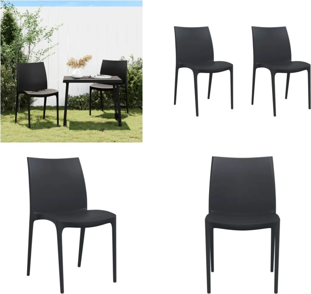 Chaises de balcon pour petit espace anthracite 2 pcs en résine moderne
