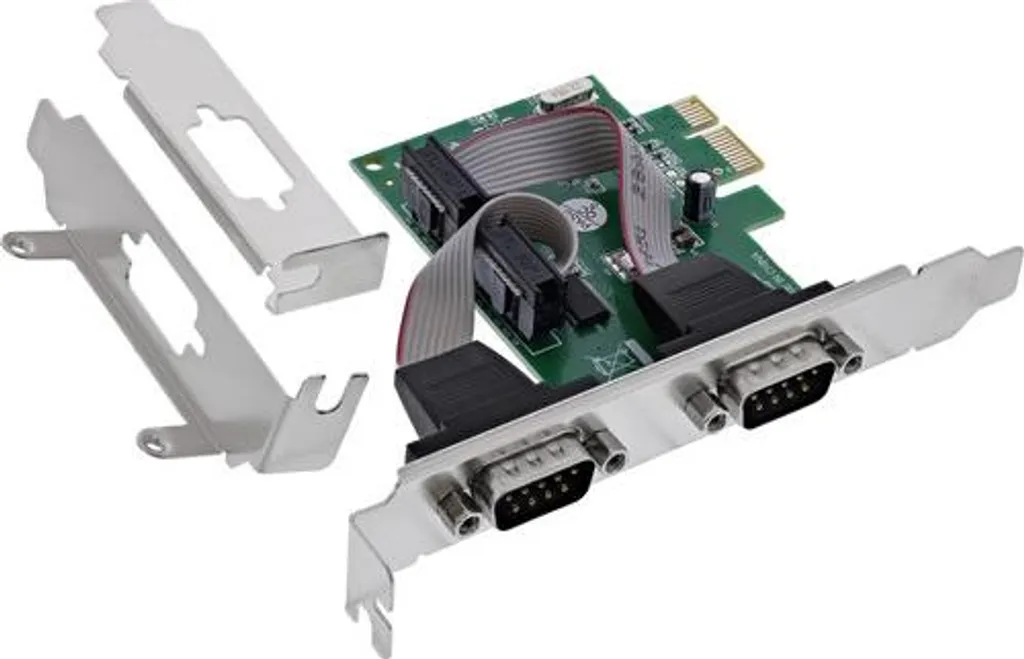 Carte InLine® PCIe 2 ports RS-232 avec connecteurs D-Sub 9 profil bas